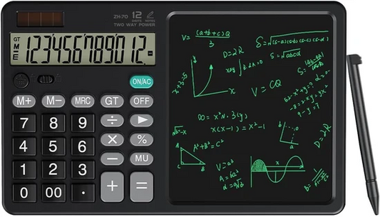 12-Digit 2-in-1 Calculator with LCD Writing Pad – Main View