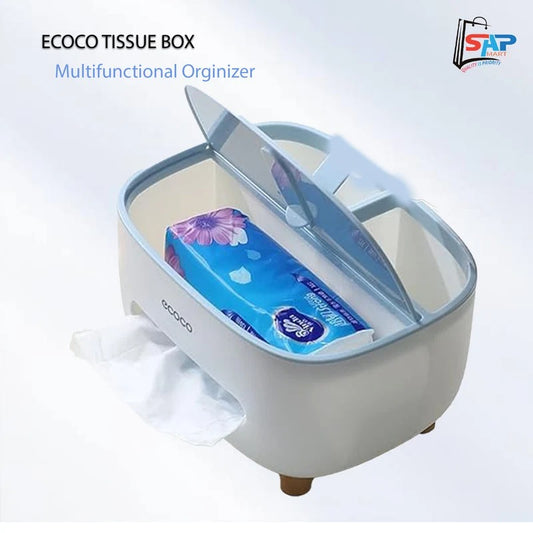 ECOCO Tissue Box Holder with Storage Organizer