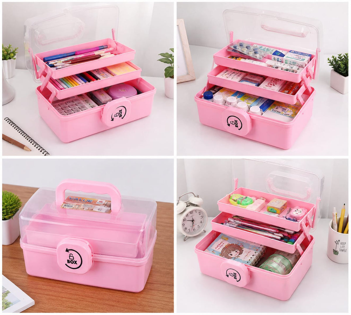 versatile multi-layer plastic storage box, Stationary & Jewelry Storage