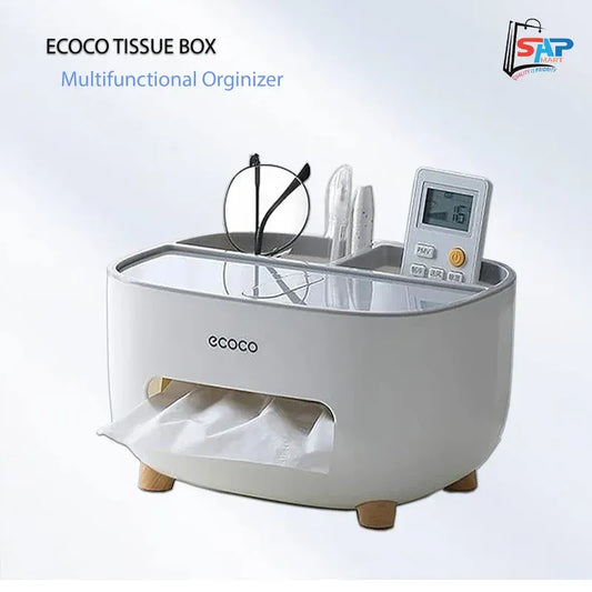 ECOCO Tissue Box Organizer – Multipurpose Desktop Storage