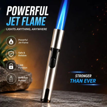 jet flame lighter blue light