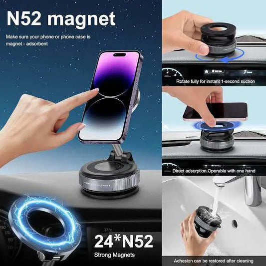 K007 Vacuum Suction Magnetic Bracket – 360° Adjustable Magnetic Phone Holder