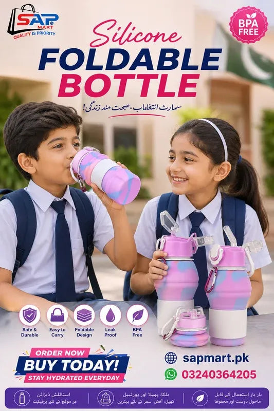 Silicone Foldable Bottle 600 ml for Kids and Everyday Use
