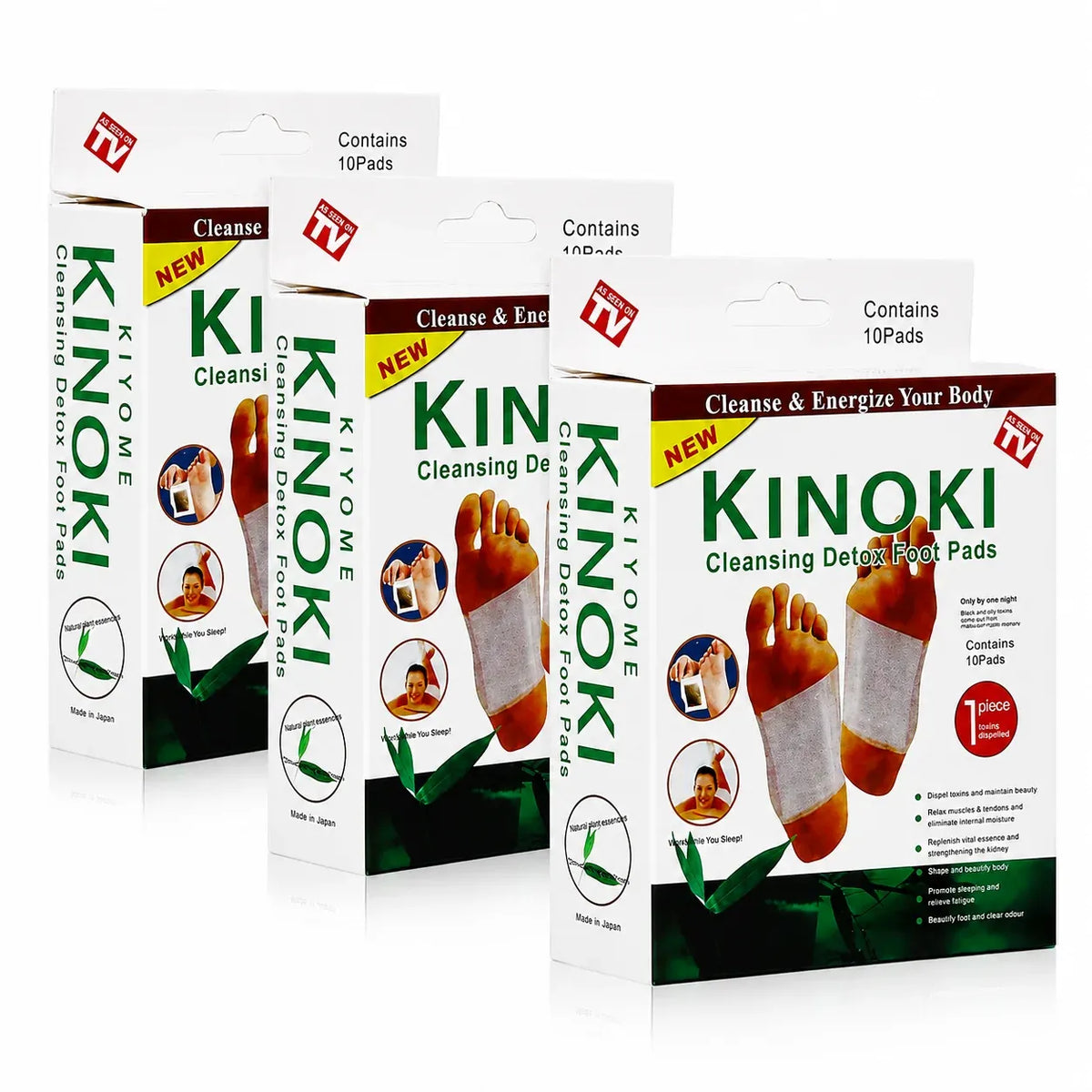 Kinoki Detox Foot Pads package and product